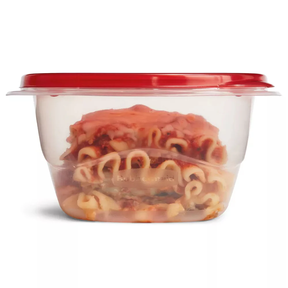 Rubbermaid TakeAlongs Deep Square Food Storage Containers with Lids (4-Piece) - Red - Image 3