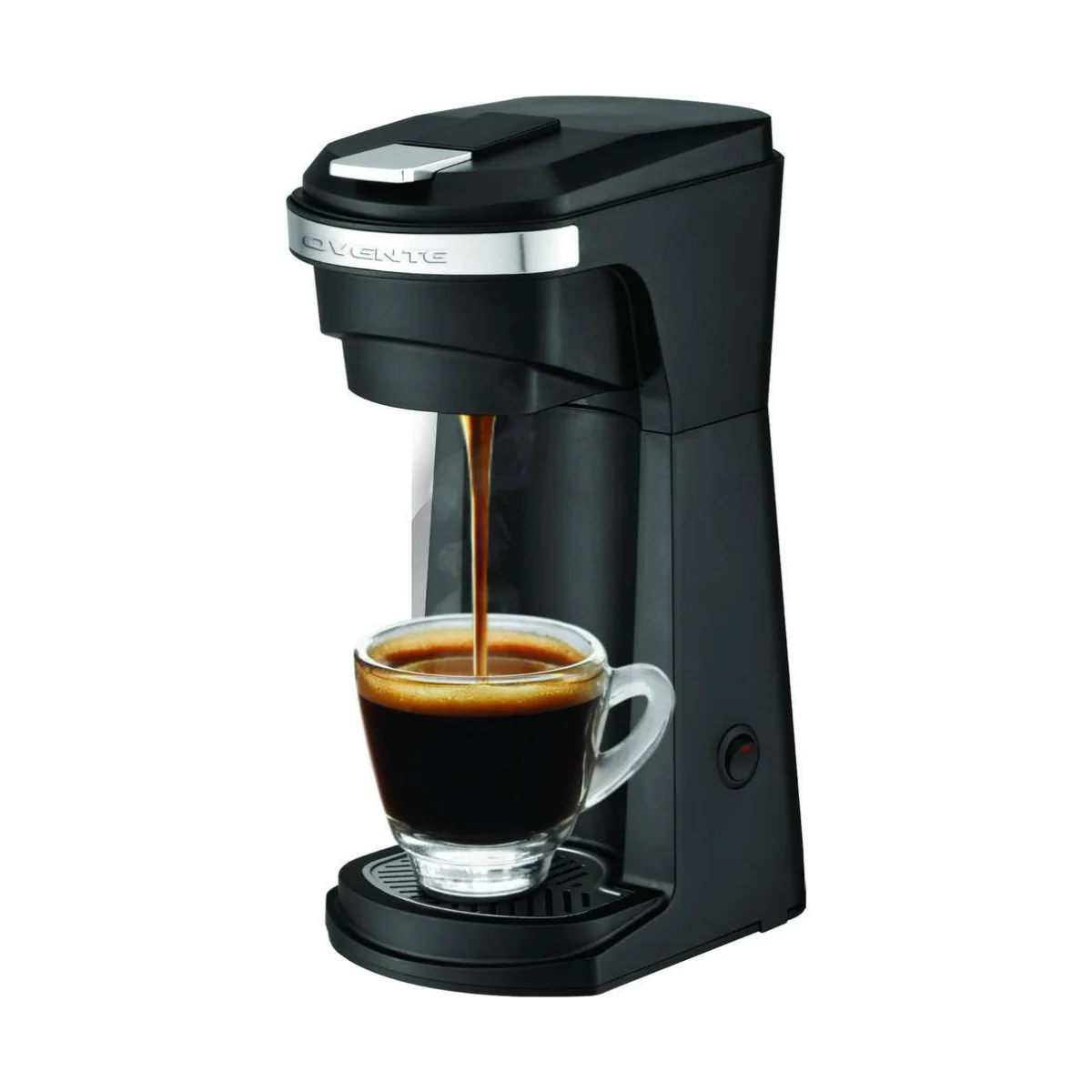 Ovente CMK42B 2-in-1 Single Serve Coffee Maker with One-Touch Control - Black - Image 3