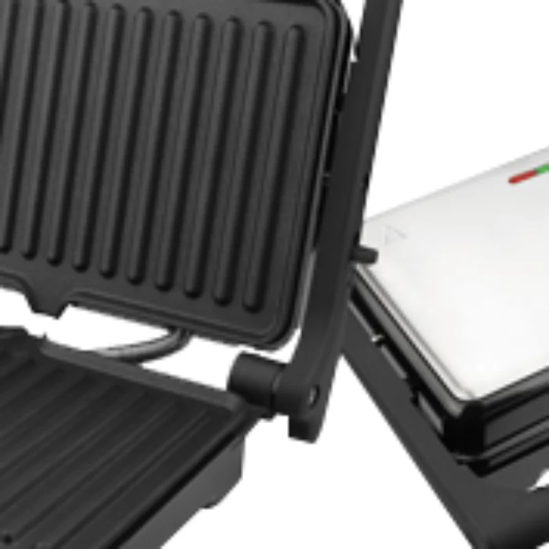 Alpha Cuisine 1200W Non-Stick Coating Press Grill - Black/Silver - Image 2