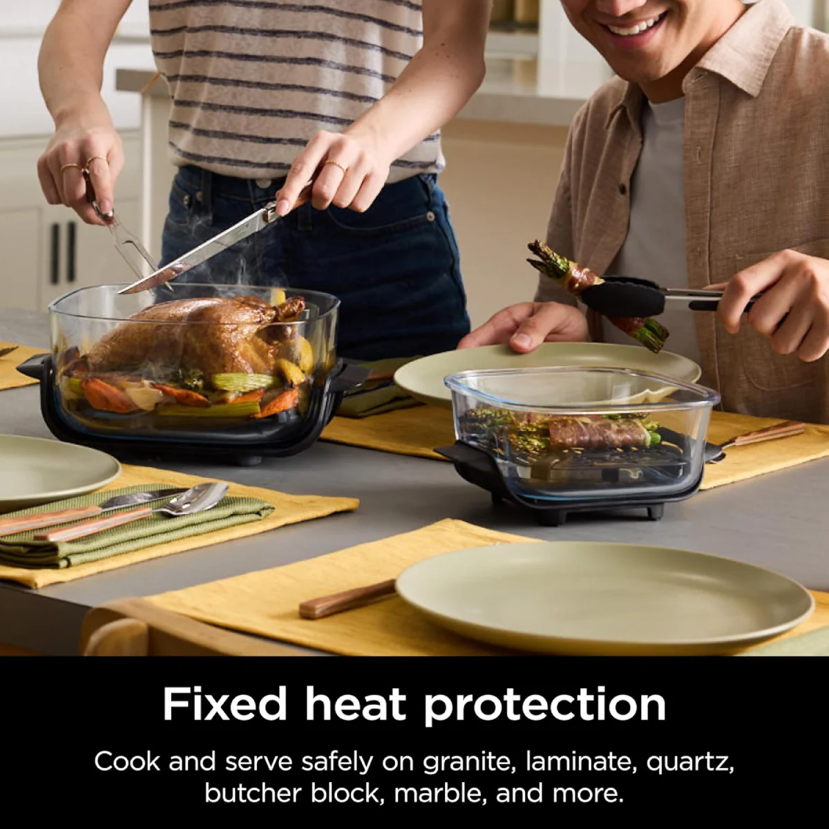 Ninja Crispi FN103BF 5-in-1 Portable Glass Air Fryer Cooking System - Green/Black - Image 3