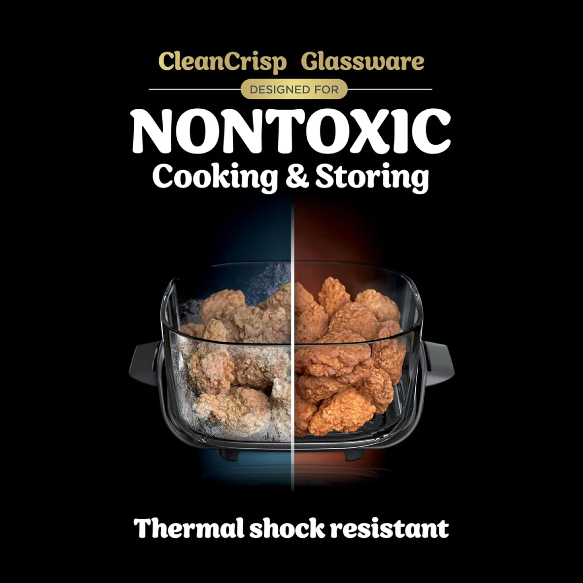 Ninja Crispi FN103BF 5-in-1 Portable Glass Air Fryer Cooking System - Green/Black - Image 9