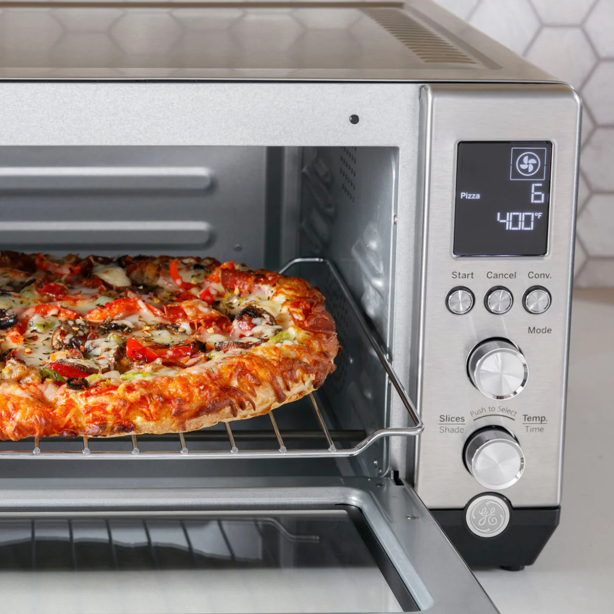 GE G90CAASSPSS Calrod 6-Slice Toaster Oven with Convection Bake - Silver - Image 8