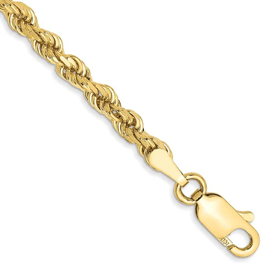 10K 7" Hollow Cashmere Rope Bracelet - Image 2