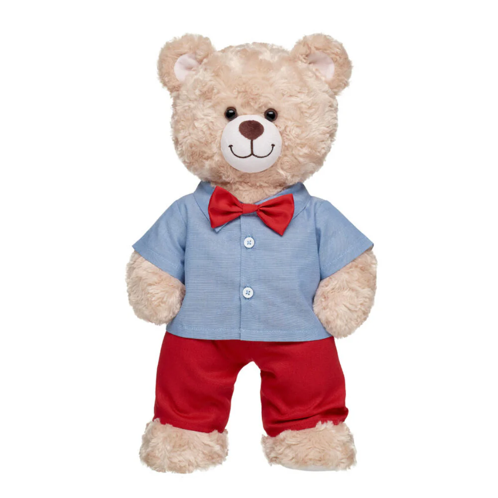 Build-A-Bear Valentine's Day Shirt and Pant Set for Teddy Bear - Blue/Red - Image 2