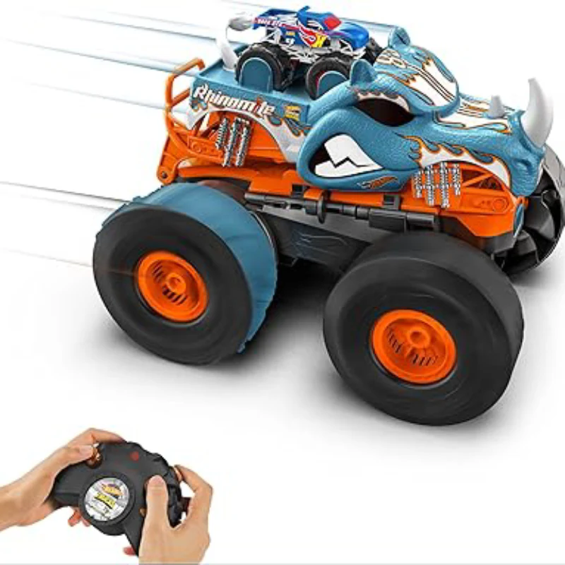 Hot Wheels HPK27 Monster Trucks RC Rhinomite Transforms into Launcher - Image 5