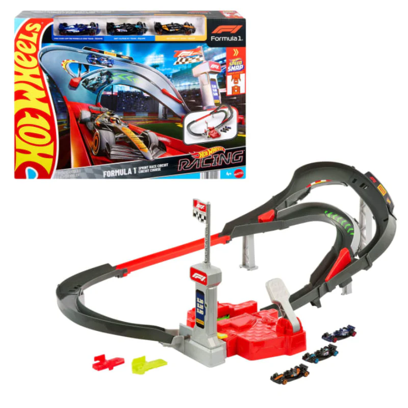 Mattel Hot Wheels Racing Formula 1 Sprint Race Circuit Track Set with 1:64 Scale Toy Cars - Image 5