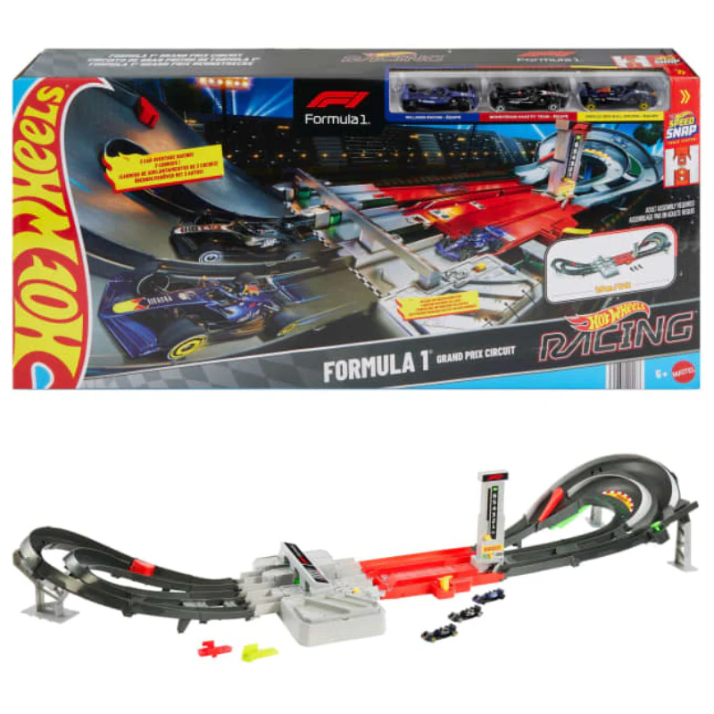 Mattel Hot Wheels Race Formula 1 Grand Prix Circuit Track Set with 1:64 Scale Toy Cars - Image 6