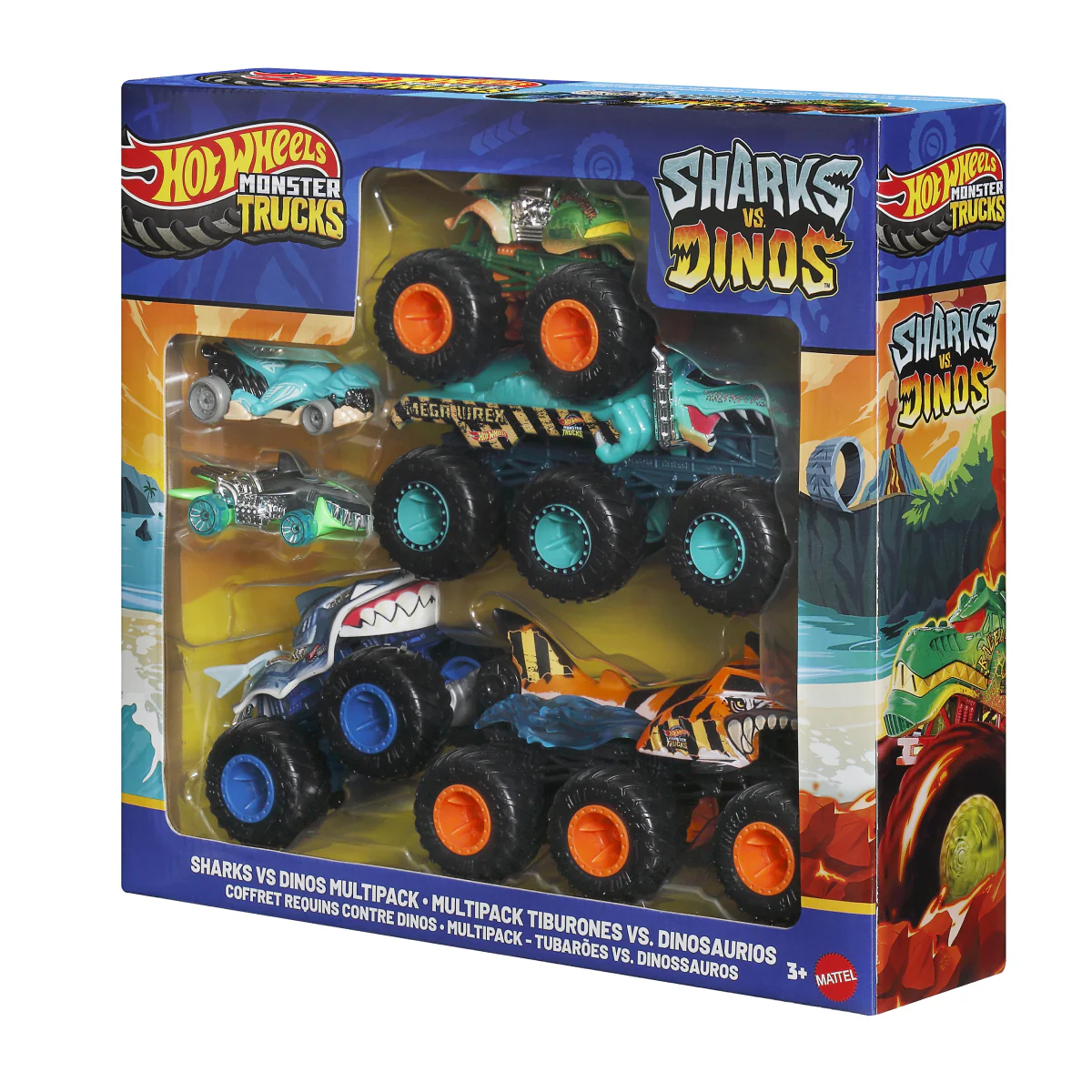 Hot Wheels Monster Trucks Sharks vs Dinos Multipack (6-Pieces) - Image 2