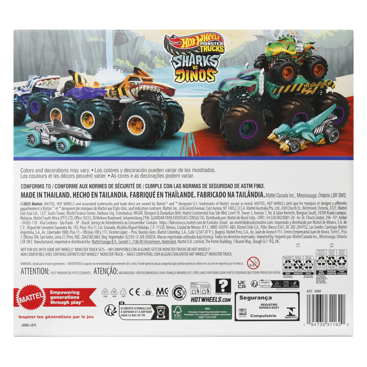 Hot Wheels Monster Trucks Sharks vs Dinos Multipack (6-Pieces) - Image 3