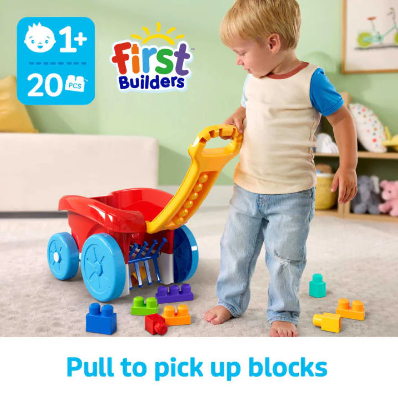 Fisher-Price Mega Bloks First Builders Block Scooping Wagon with Storage - Image 2
