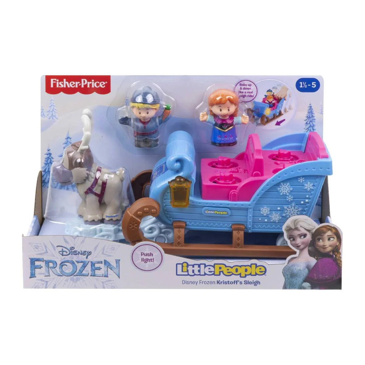 Fisher-Price Little People Disney Frozen Kristoff's Sleigh Playset (4-Pieces) - Image 3