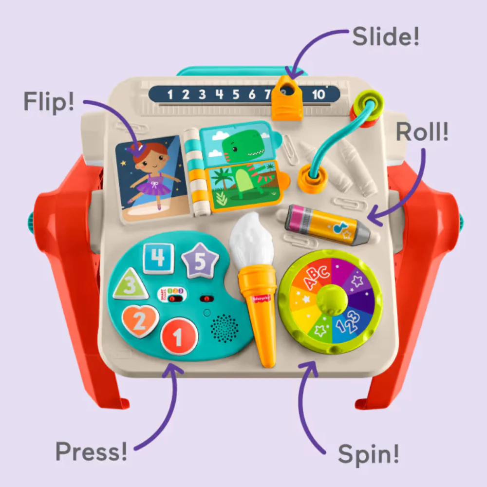 Fisher-Price Laugh & Learn 4-In-1 Activity Table & Easel, Electronic Learning Toy - Image 3