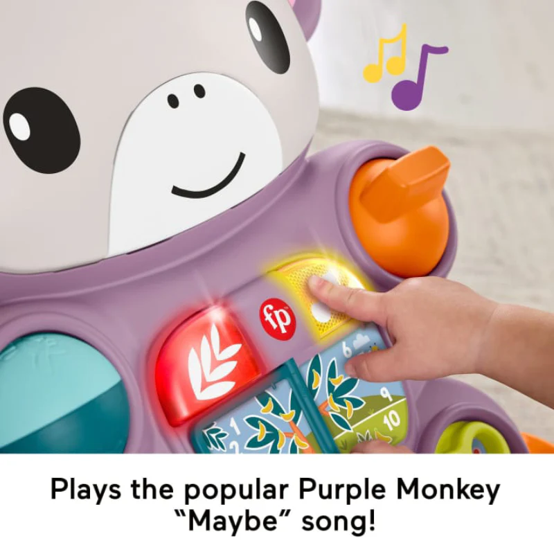 Fisher-Price Learn With Me Monkey Walker with Music and Lights - Purple - Image 3