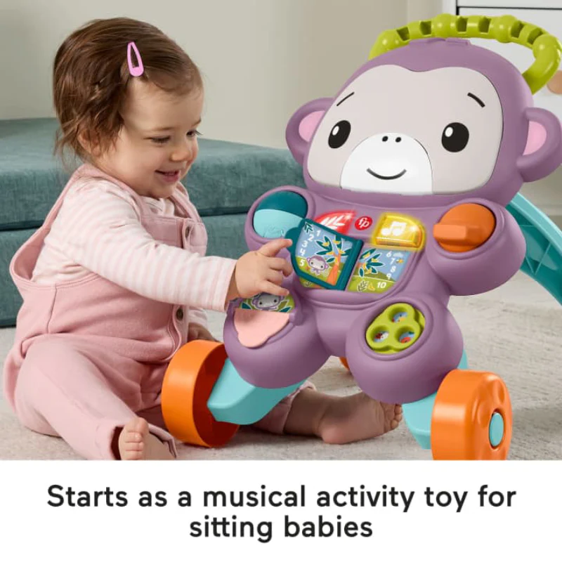 Fisher-Price Learn With Me Monkey Walker with Music and Lights - Purple - Image 4