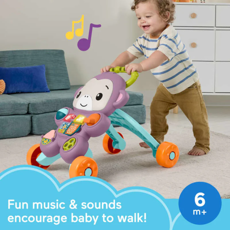 Fisher-Price Learn With Me Monkey Walker with Music and Lights - Purple - Image 5