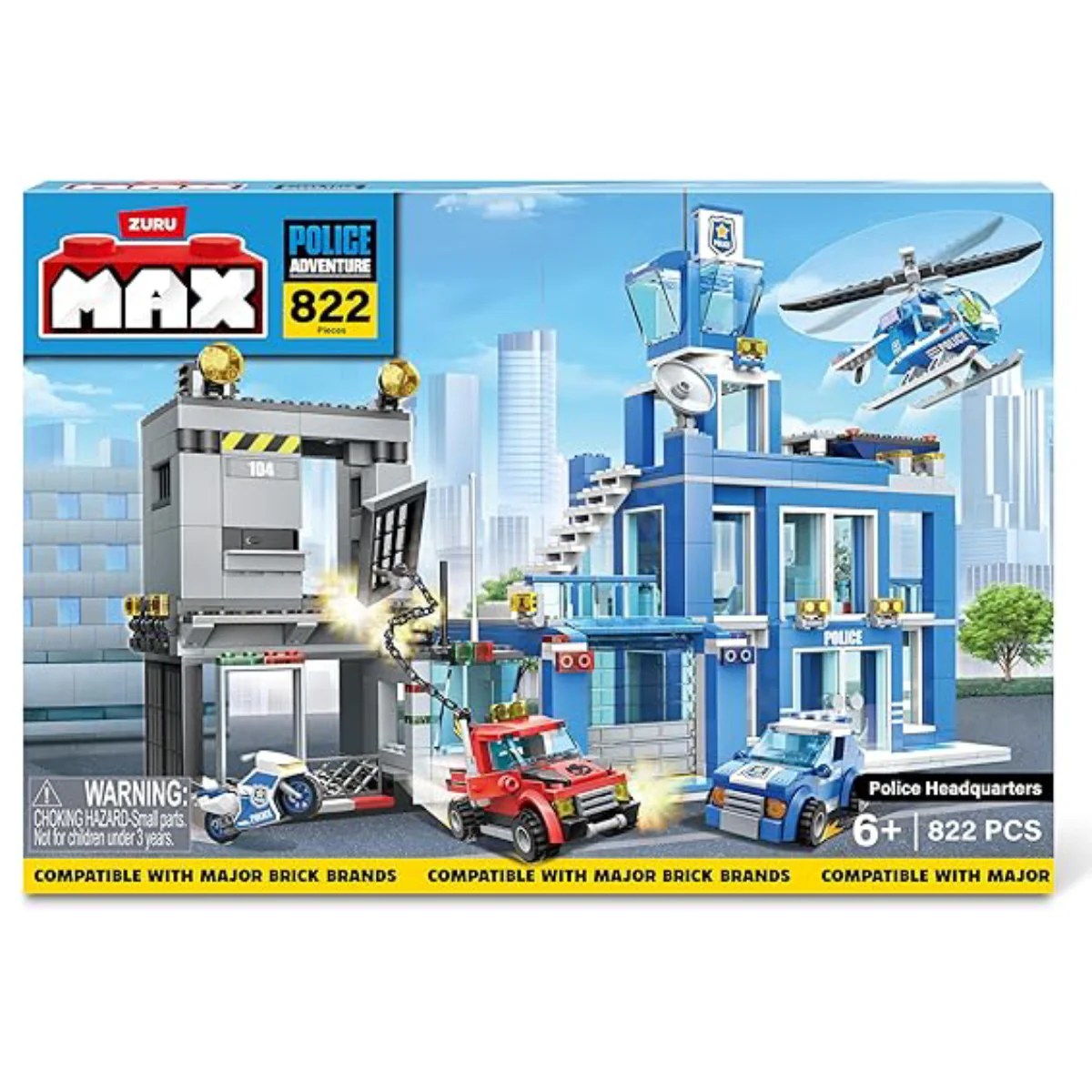 Max Police Adventure Building Bricks Playset (822-Pieces) - Image 4