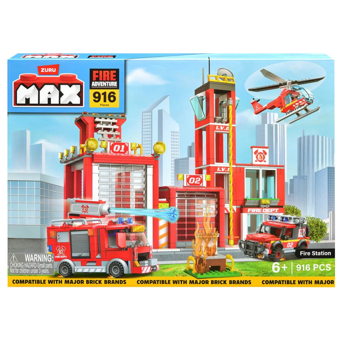 Max Fire Adventure Building Bricks Playset (916-Pieces) - Image 3