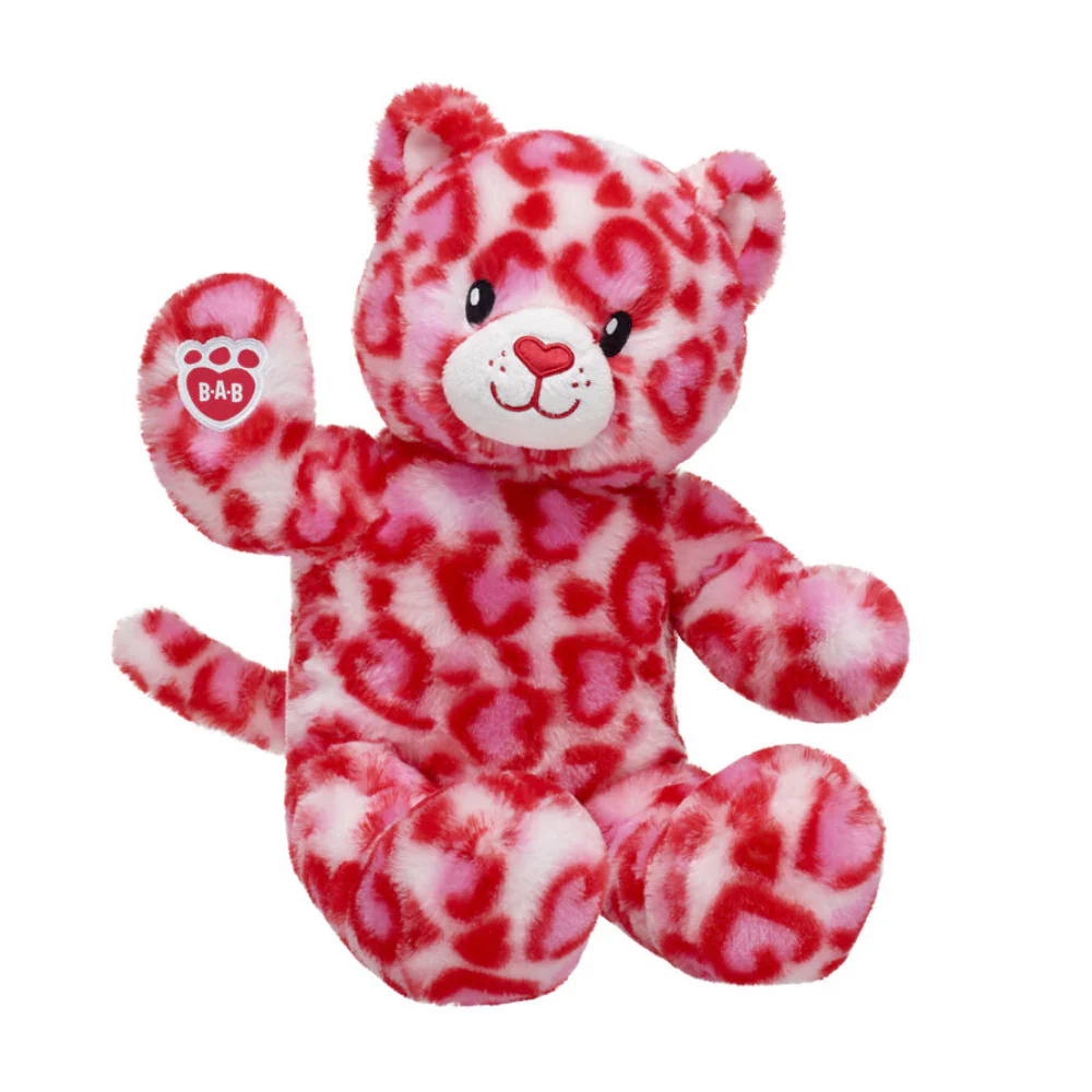 Build-A-Bear 16" Wild Hearts Leopard Stuffed Animal Plush Toy - Red - Image 2