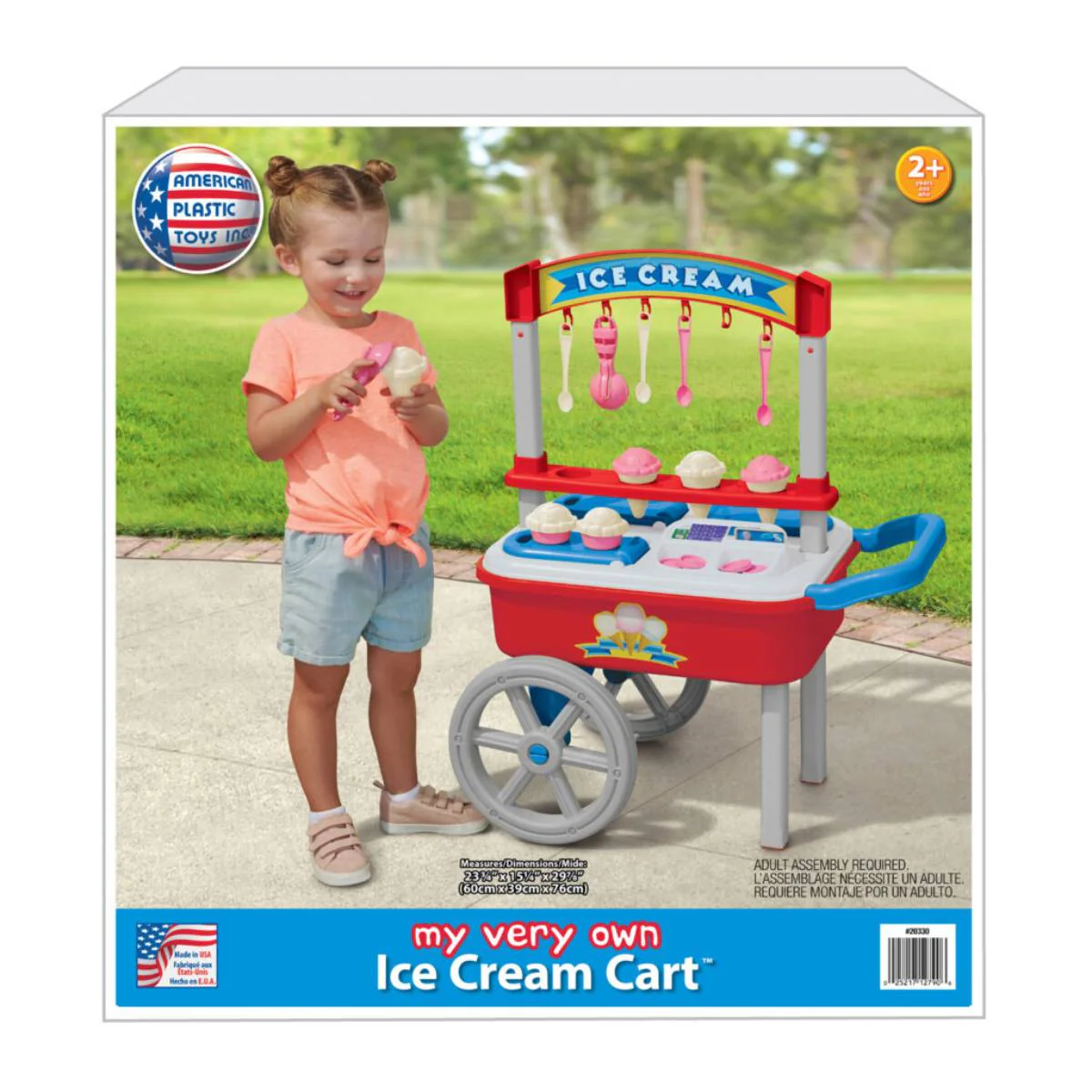 American Plastic Toys My Very Own Ice Cream Cart Set- Red/Gray - Image 3
