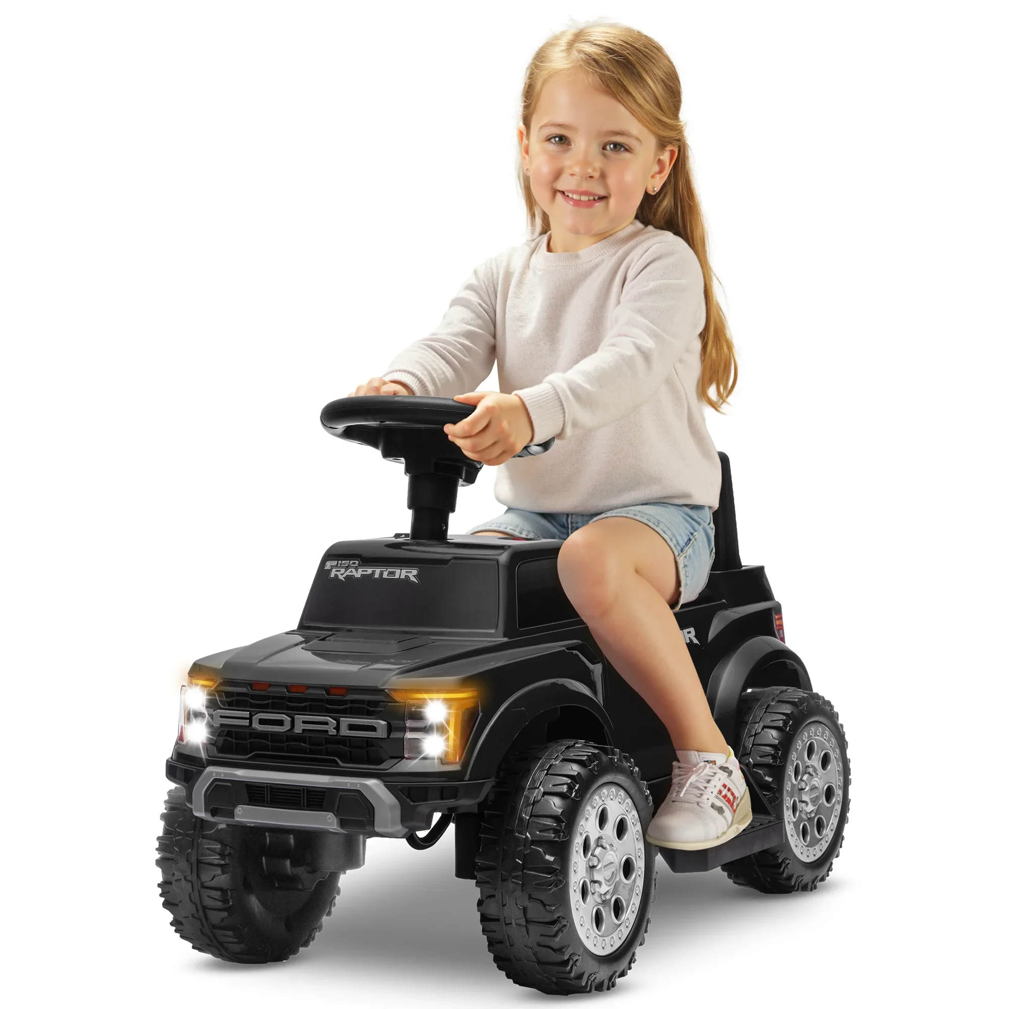 BBJ Toys 6V Ride On Ford F150 Battery Operated Toy Car - Black