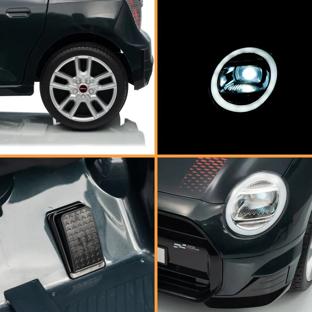 BBJ Toys 12V Ride On Mini Cooper Remote Control Toy Car - Black/Red - Image 5