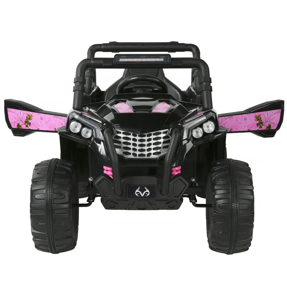 Dynacraft Realtree 12V Girls Kids Ride On Car - Black/Pink - Image 2