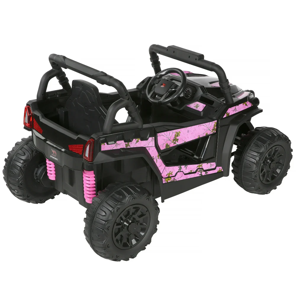 Dynacraft Realtree 12V Girls Kids Ride On Car - Black/Pink - Image 7
