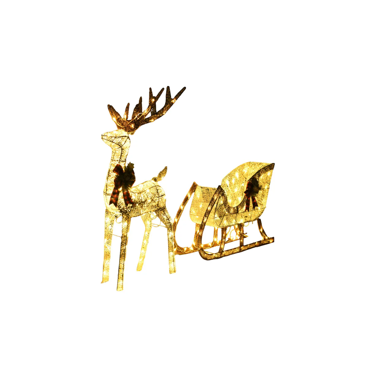 Wovenbyrd Holiday Time Light-Up Deer and Sleigh (Set of 2) - Image 5