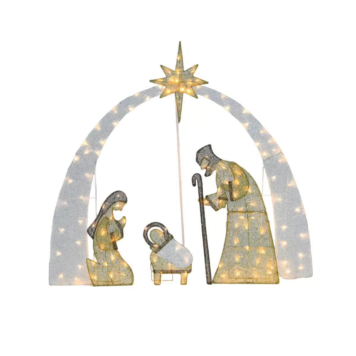 Wovenbyrd Holiday Time 54" Light-Up Nativity Scene Family Set - Image 2
