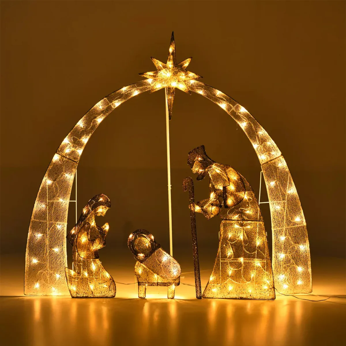 Wovenbyrd Holiday Time 54" Light-Up Nativity Scene Family Set - Image 3