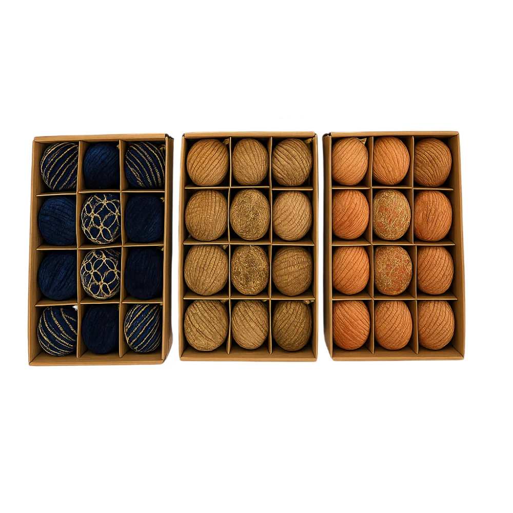 Gansu 2.3" Xmas Flocking Ball Ornament (12-Pieces) - Assortment - Image 2