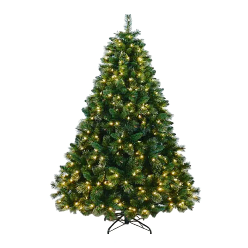 Gansu 8' Mixed Tips Christmas Tree with Warm White PreLit - Green
