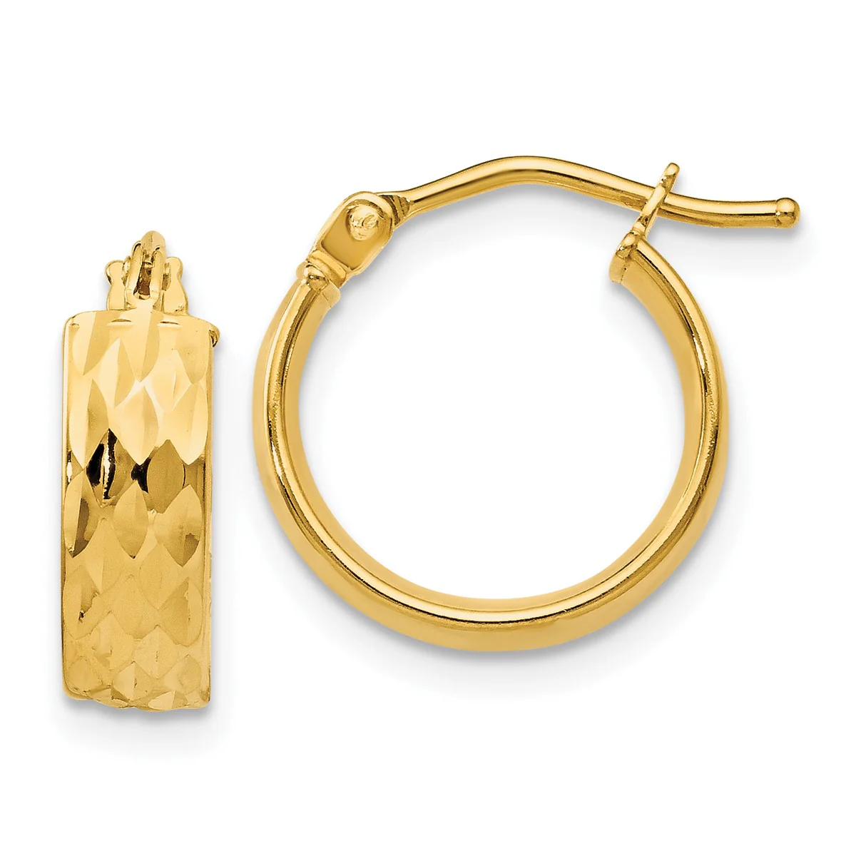14K Leslie's Women's 4.4mm Hoop Earrings in 14K Yellow Gold