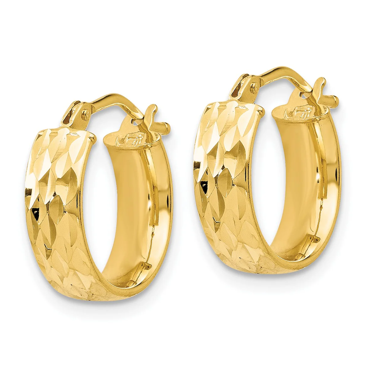 14K Leslie's Women's 4.4mm Hoop Earrings in 14K Yellow Gold - Image 2