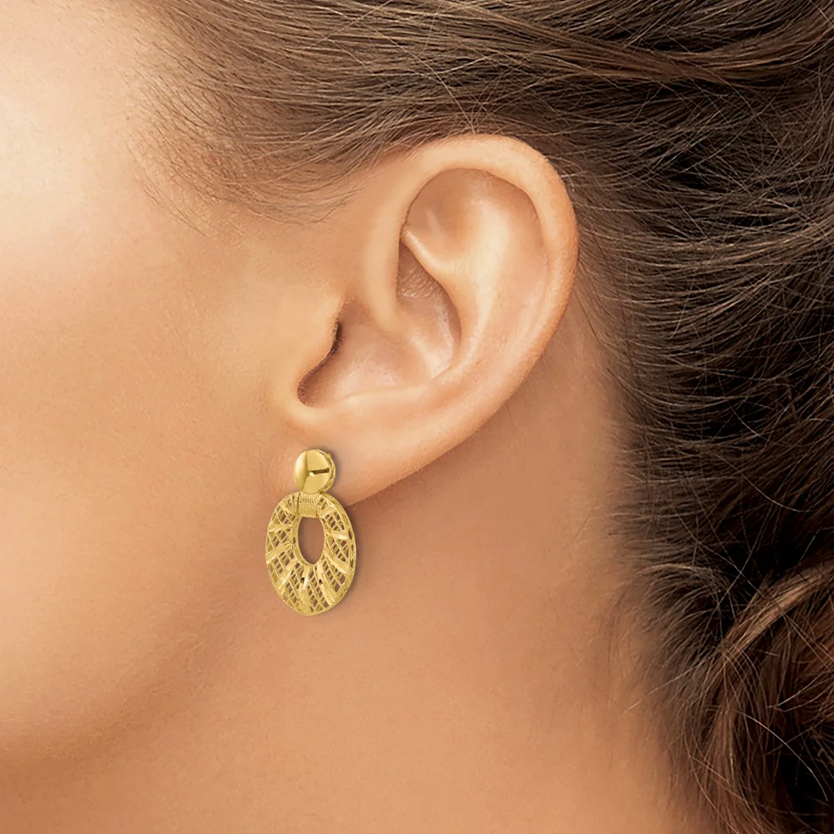 14K Leslie's Women's Diamond-Cut Drop and Dangle Earrings in 14K Yellow Gold - Image 3