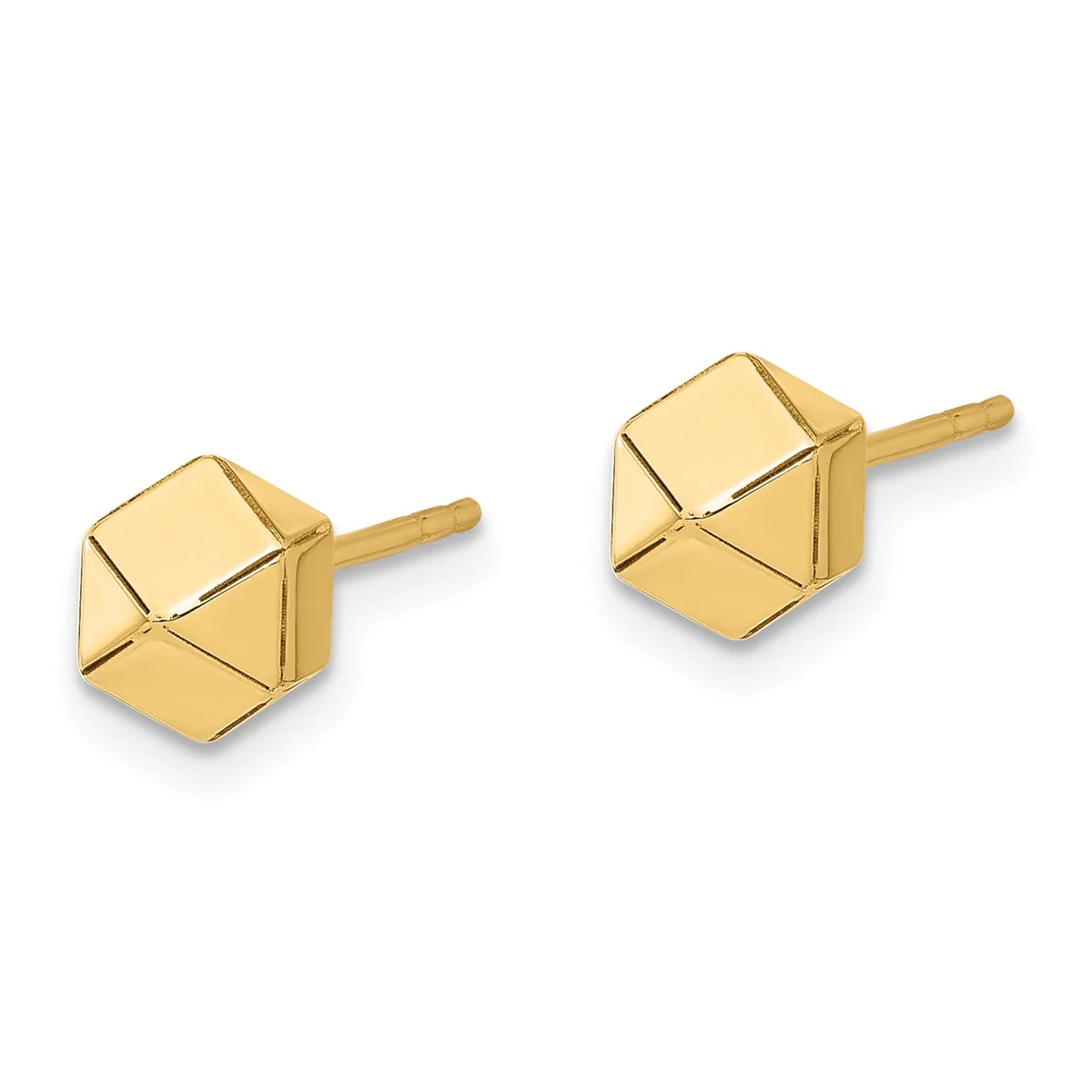 14K Leslie's Women's Geometric Ball Post Earrings in 14K Yellow Gold - Image 2