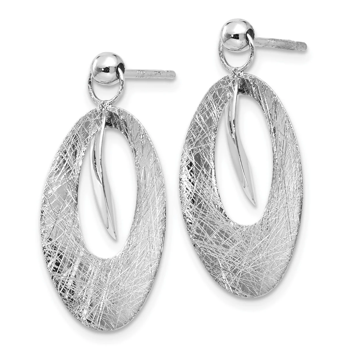 14K Leslie's Women's Reversible Post Drop and Dangle Earrings in Rhodium Plating-over 14K White Gold - Image 4