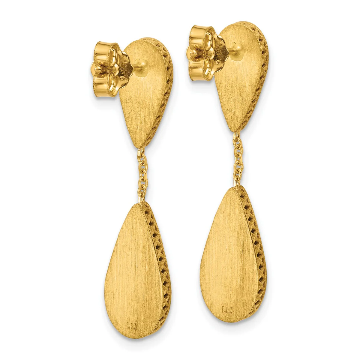 14K Leslie's Women's Satin Teardrop Drop & Dangle Earrings in 14K Yellow Gold - Image 3
