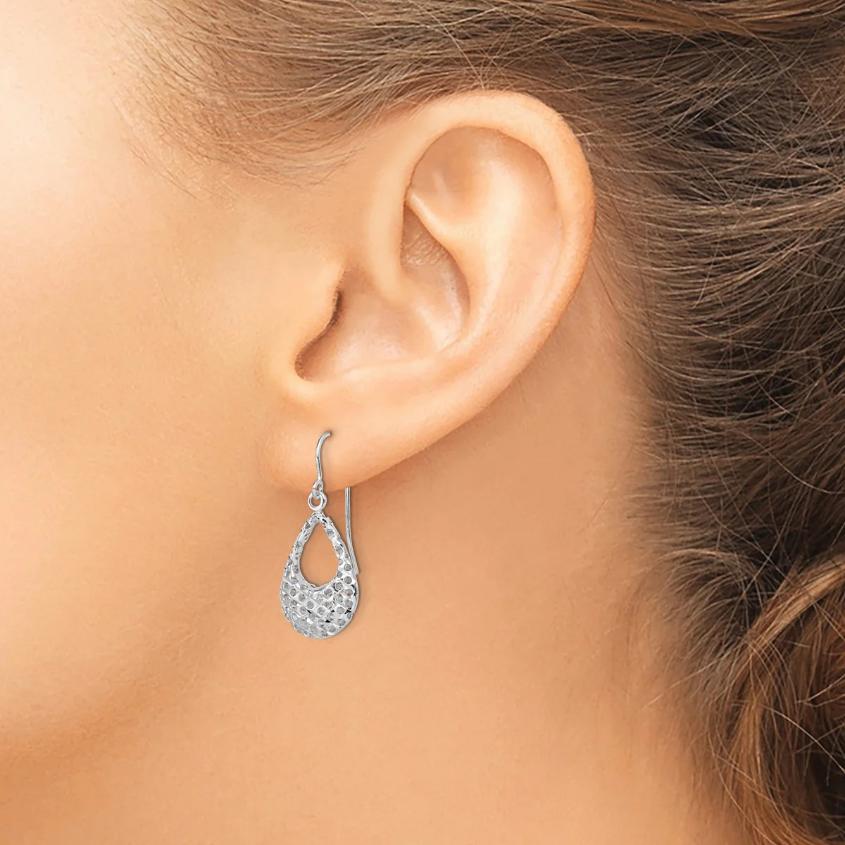 14K Leslie's Women's Shepherd Drop and Dangle Earrings in Rhodium Plating -over 14K White Gold - Image 3