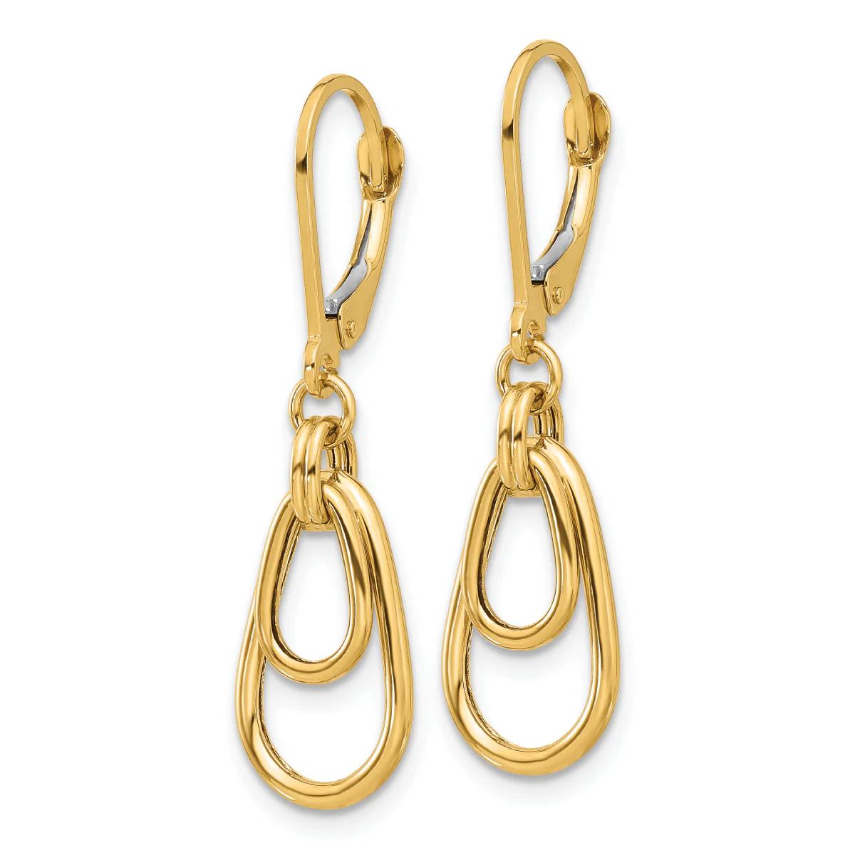 14K Leslie's Women's Teardrop Dangle Earrings in 14K Yellow Gold - Image 2