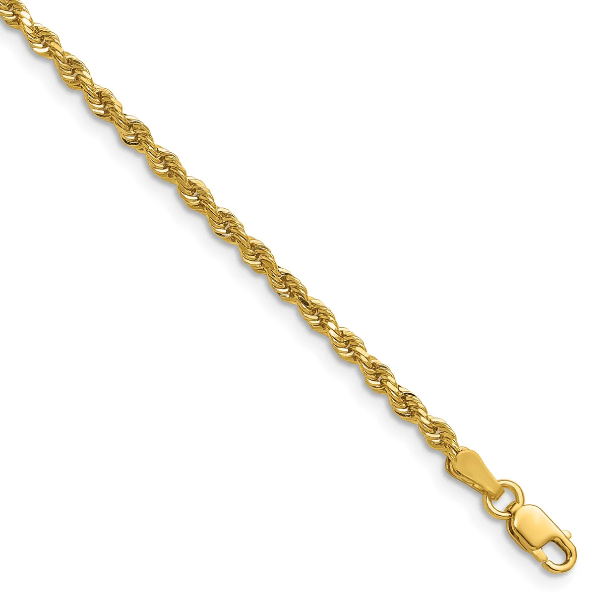 14K Yellow Gold Women's 22" Diamond-Cut Rope Chain - Image 2