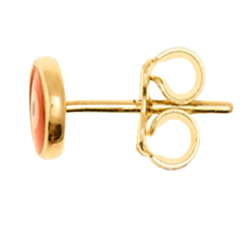 14K Yellow Gold Evil Eye Stud Earring - Image 3