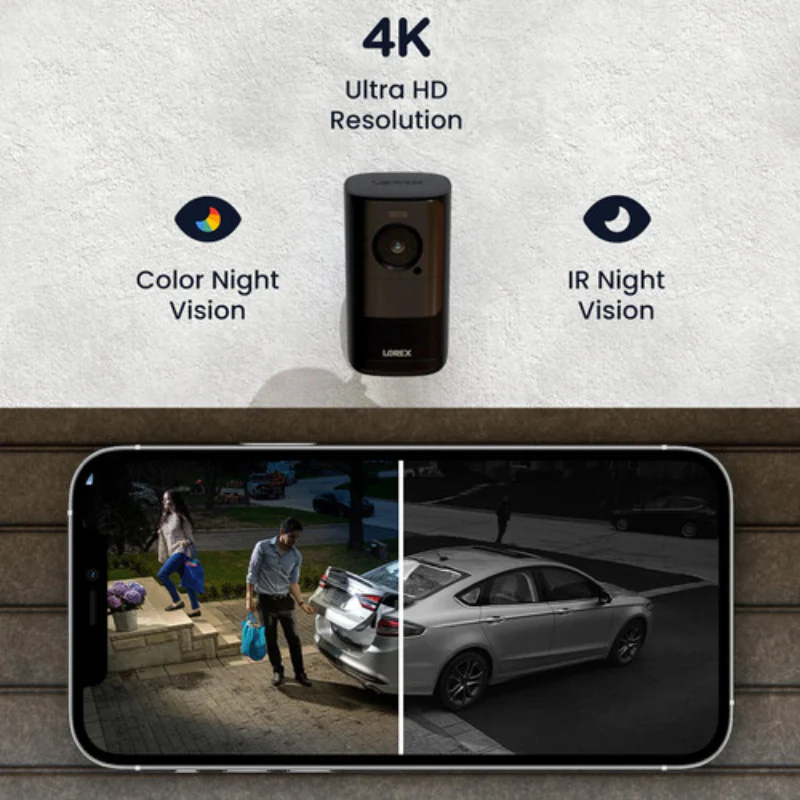 Lorex 4K UHD Outdoor Battery-Powered Wi-Fi Security Camera with Night Vision and Spotlight - Image 6