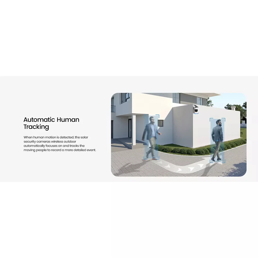 aosu C9C 2K QHD 3.0-MP Wi-Fi AI-Smart Solar Security Camera with Panoramic PTZ and Auto-Tracking - White - Image 3