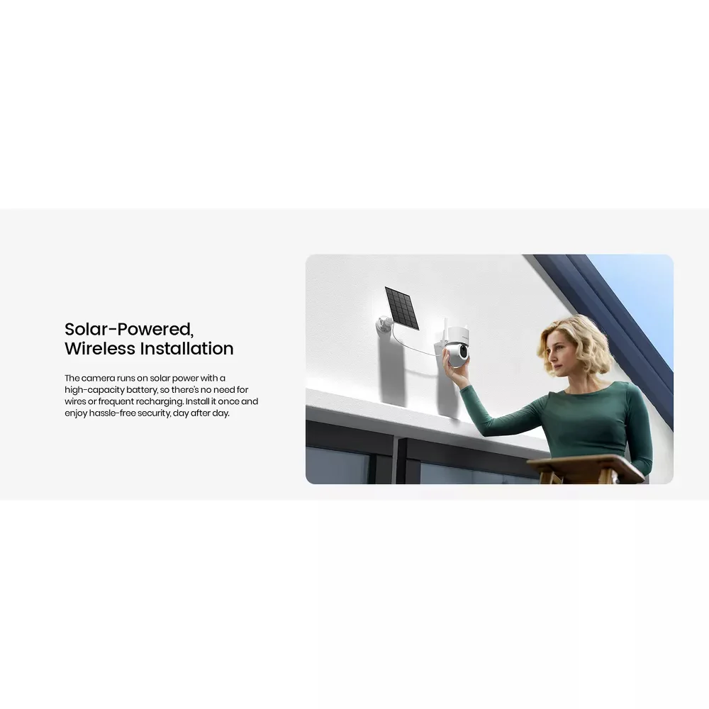 aosu C9L 3K 5.0-MP Wi-Fi AI-Smart Solar Security Camera with Panoramic PTZ and 2-Way Talk - White - Image 2