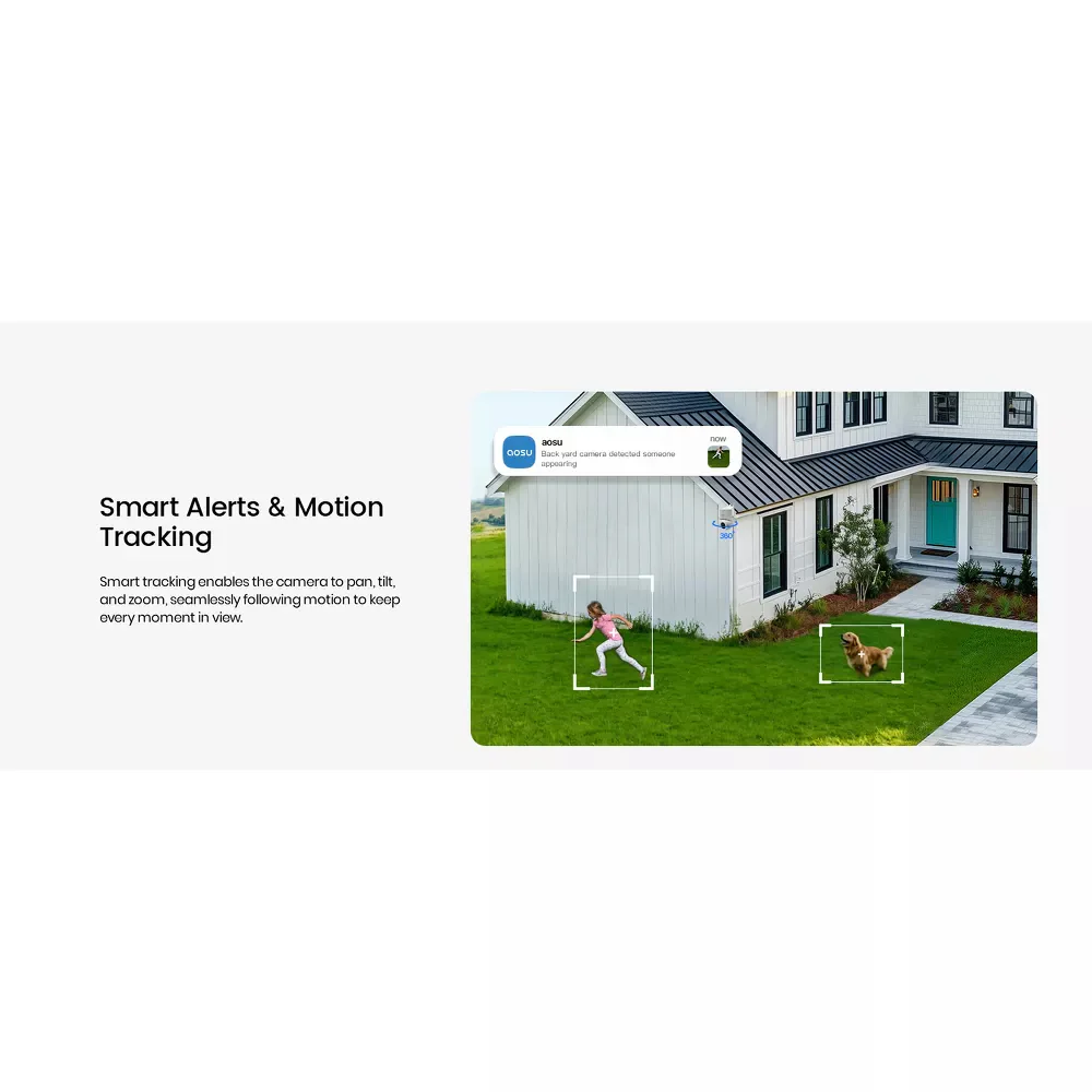 Aosu C9S 3K 5.0-MP Wi-Fi Outdoor AI-Smart Solar Security Camera with Panoramic PTZ - White - Image 6