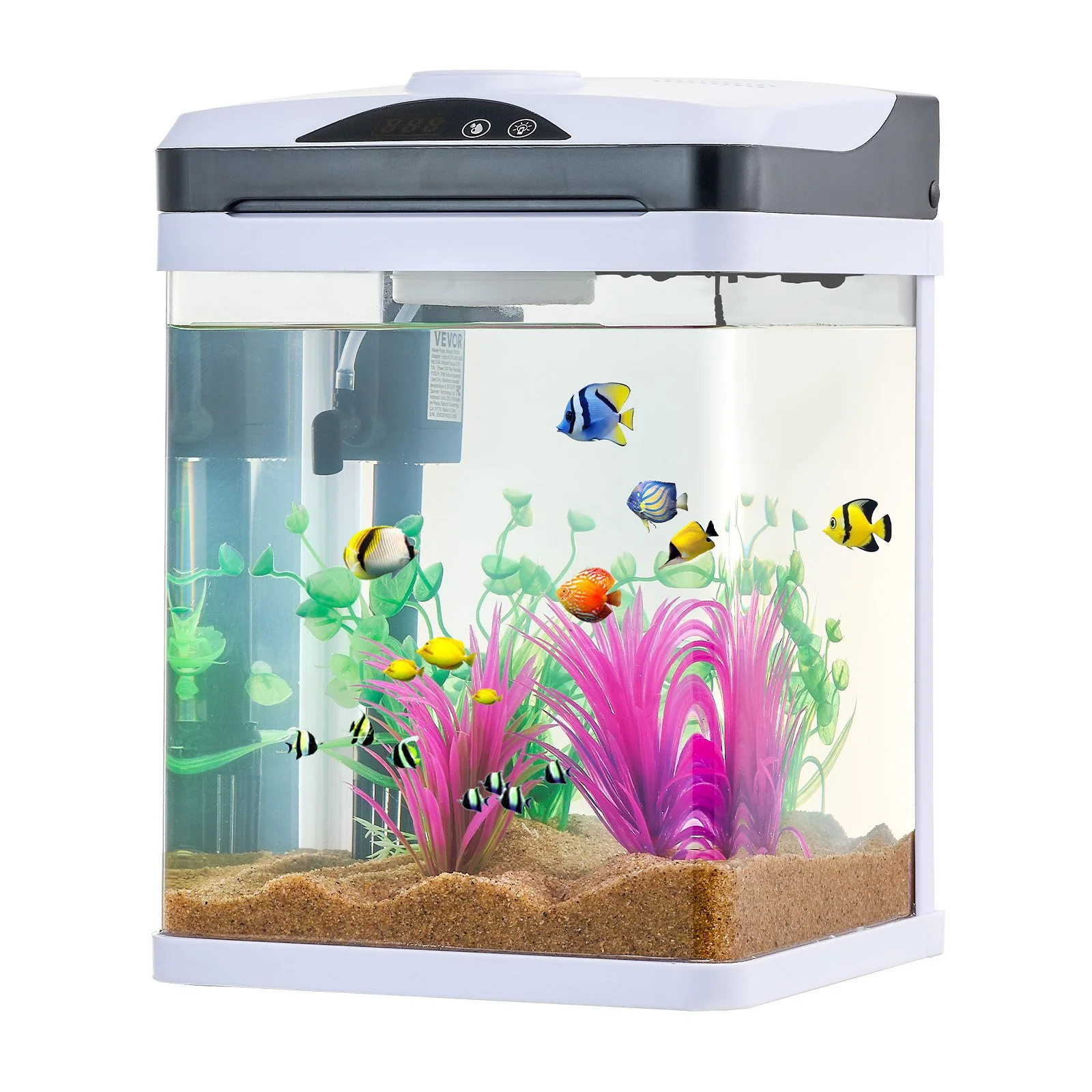 2 Gallon Fish Tank Aquarium LED Smart Square Clear Glass 7 Color Self Cleaning - Image 9