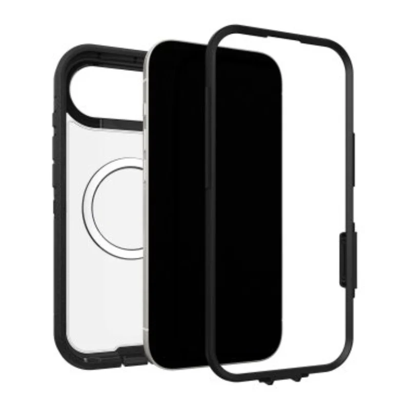 Otterbox Defender Pro XT MagSafe Camera Control Case with Removable Frame for Apple iPhone Air - Black/Clear - Image 3