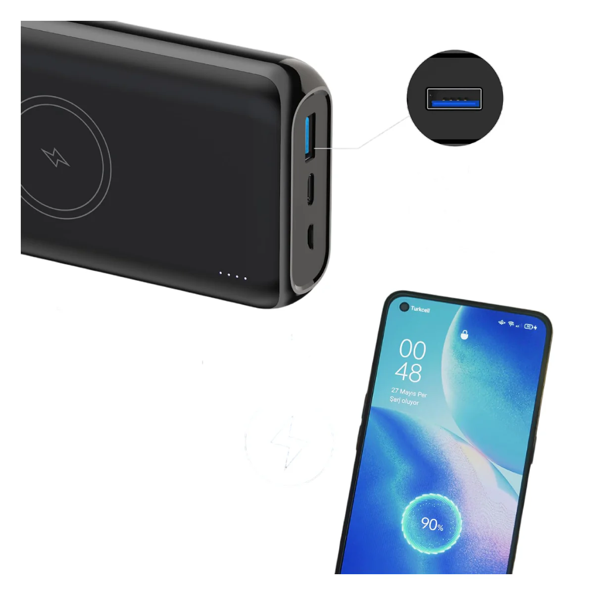 Energizer QE20009PQ 20000mAh Wireless Power Bank - Black - Image 3