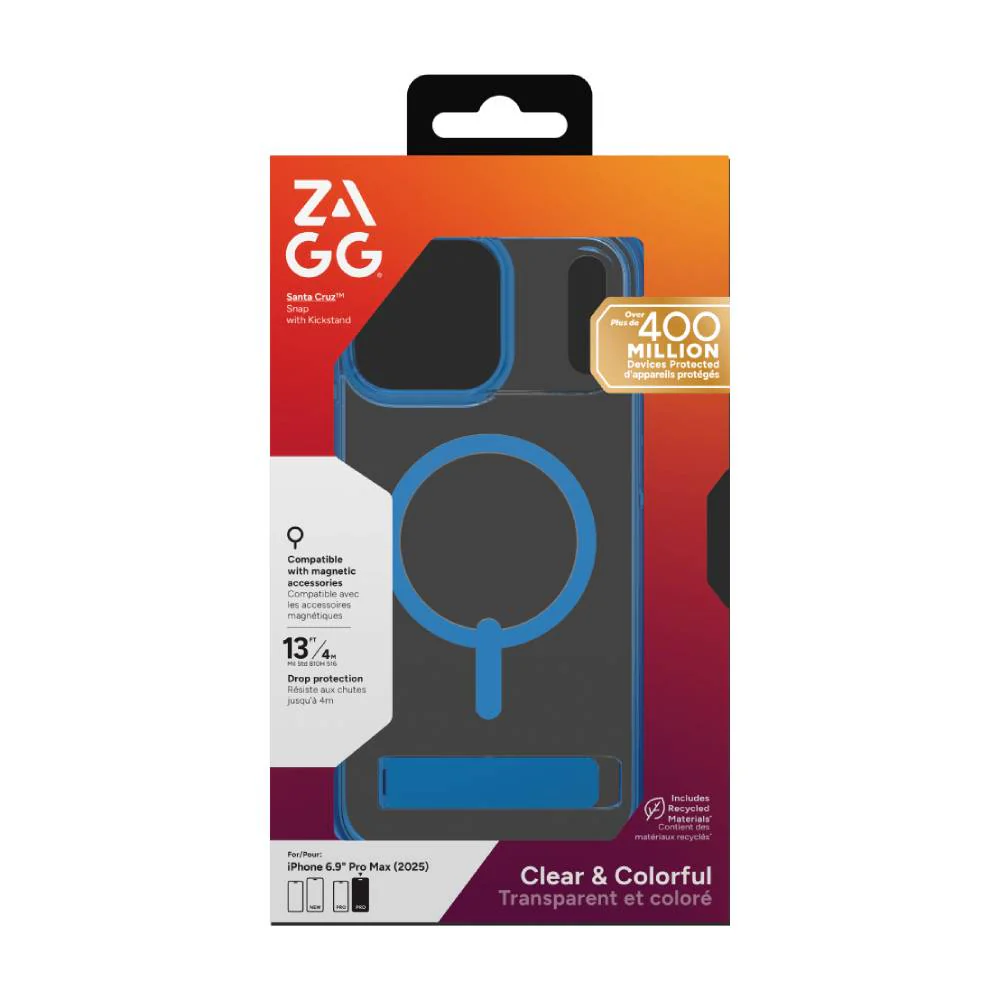 ZAGG Santa Cruz Snap MagSafe Case with Kickstand for Apple iPhone 17 Pro Max - Blue - Image 6